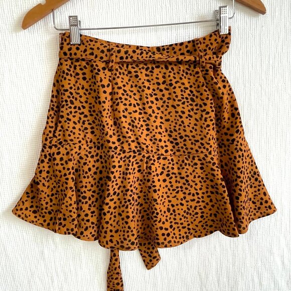 Love For Humanity Couture Womens Skirt Small Animal Print Mini Skorts Ruffle NWT - Picture 2 of 9